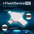 4in1 Flashdrive for iPhone iPad Pro Android Pen Drive Type c Otg 32gb 64gb 128gb 256g USB Flash Drive Hight Speed Pendrive 4in1.