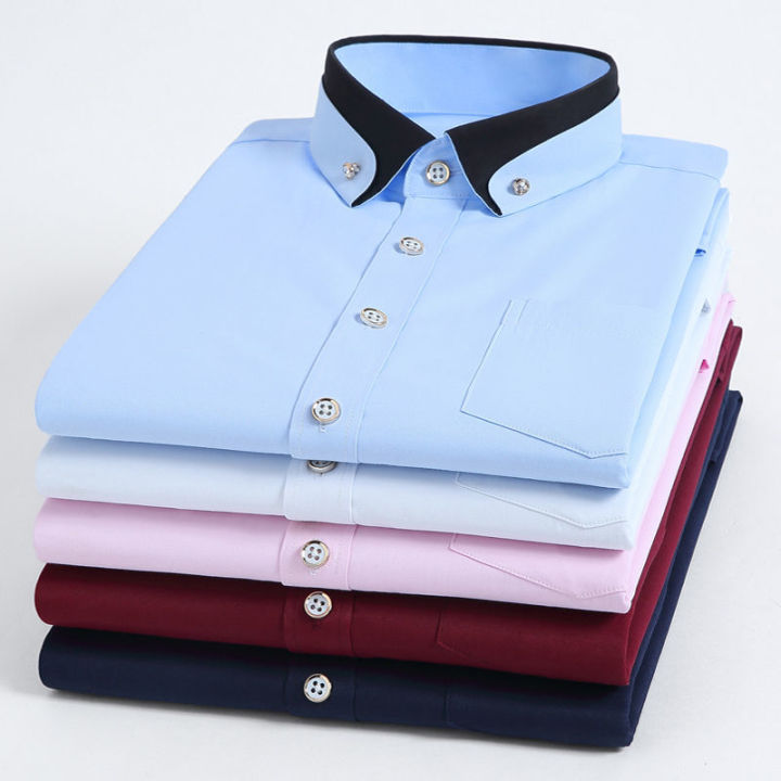 BAMBOOPLE%20Men's%20Double%20Collar%20Shirt%20Long%20Sleeves%20Fashion%20Formal%20Business%20Dress%20Shirt%20Casual%20Slim%20Fit%20Non-Iron%20Top%20AEchoice%20-%20Image%205