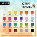BRUSTRO Artists Pastel Colored Pencils - Set of 24 Shades - 4mm Lead | Break Resistant, Erasable, High Pigmented, Vibrant Colours | Ideal for Drawing, Mandala, Shading, Portrait, Fine Art Students.