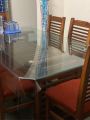 PVC 12mm Transparent Clear Dining Table Cover mat / Cloth Waterproof Protector shada - For 6 Chair ( 7 fit by 4.7 fit ). 