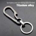Titanium Buckles Edc Outdoor Tool Titanium Alloy Keychain Tiranium Buckle Key Ring Car Accessories Keychain Pendant Gift for Man.