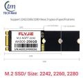 FLYJIE M.2 SATA 512GB 256GB 128GB SSD AK-600 NGFF SSD (Size: 2242 2260 2280) Breakable For Laptops & Desktop-PC. 