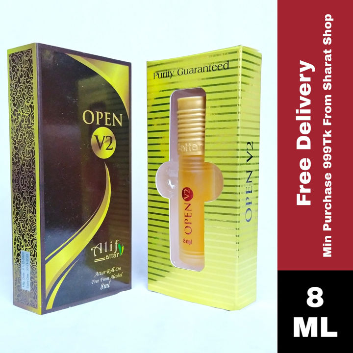 Alif Open V2 Attar Long Lasting Roll On Non Alcoholic Perfume (Halal) - 8ml
