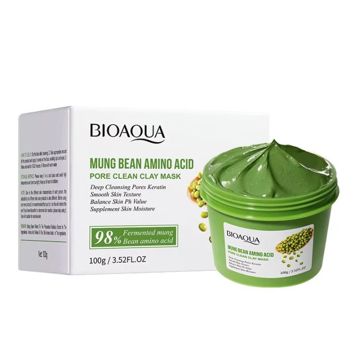 BIOAQUA Mung Bean Amino Acid Pore Cleansing Clay Mask- 100g