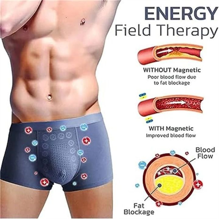 【Sleek】 Fiber Men's underwear Comfortable Polyester Breathable Men's boxers Magnetic therapy Lightweight Briefs for Daily wear Active