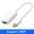 Mini DisplayPort To HDMI-Compatible Cable 4K Gold-Plated Cord Splitter For MacBook Pro Air Mac Microsoft Surface Basis Converter White Support 1080P. 