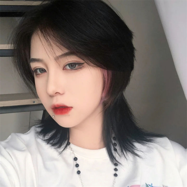 Wolf%20Tail%20Short%20Hair%20Wig%20Female%20Japanese%20Anchovy%20Head%20Men%20and%20Women%20Can%20Wear%20Samurai%20Head%20Wig%20Head%20Cover%20Men%20-%20Image%204