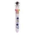 Cartoon Astronaut Ballpoint Pen Student Creative Ten-color Pen Multi-color Hand Account Pen Stationery Supplies. 