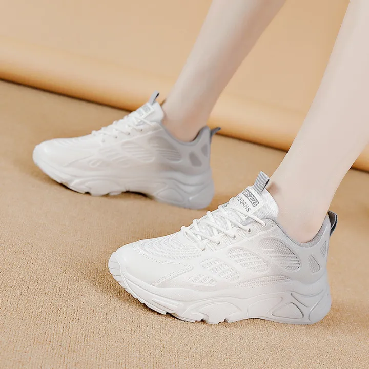Daddy%20Shoes%20Women's%20Ins%20Tide%202022%20Autumn%20New%20Double%20Net%20Lightweight%20Platform%20Sneakers%20Versatile%20White%20Shoes%20for%20School%20Girls%20-%20Image%204