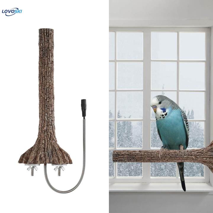 Heated Bird Perch Pet Parrot Perch Bird Cage Heater for Medium Large Budgies