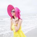 Women Colorful Big Brim Straw Bow Hat Sun Floppy Wide Brim Hats Beach Cap. 