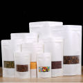 Thick White Kraft Paper Stand Up Package Bags Frosted Window Heat Sealing Food Coffee Bean Snacks Gift Zip Lock Packing Pouches. 