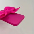 Fluorescence Matte Silicone Phone Case For iphone 15 14 12 13 Pro Max 11 X XR 7 Plus SE Cute 3D Bow Soft camera protective Cover Sarcasmsm. 