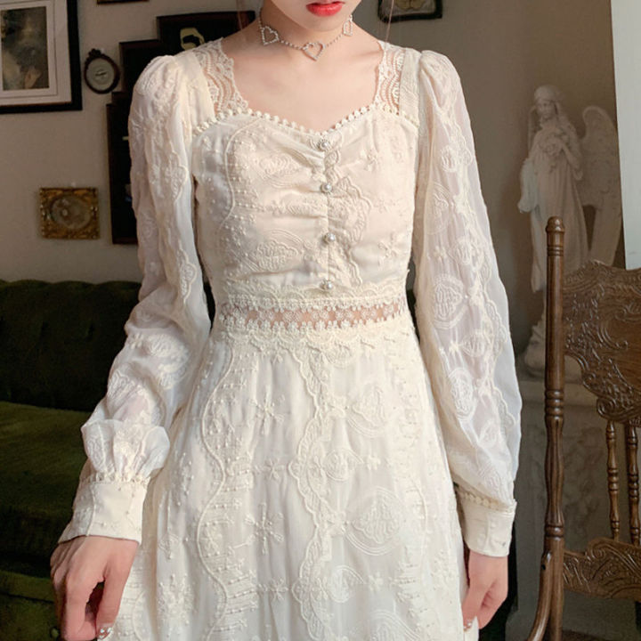 2023Spring-Summer%20NewinsSuper%20Fairy%20Slimming%20Embroidered%20Lace%20High-End%20Dress%20Women's%20French%20First%20Love%20Platycodon%20Grandiflorum%20Skirt%20-%20Image%208
