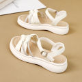 H-1 Sandals Women's 2024 New Summer Wear Thick-soled Versatile Lace-up Soft-soled Flat-soled Sen Slippers. 