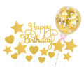 GC 1 Set Of Glittering Paper Cake Inserts Birthday Cake Decoration With Star Heart size:Rose Golden suit.