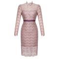 Exquisite Elegant Qipao Dress Women Celebrity Sheer Lace Pearl Flower Cheongsam Robe Lady Evening Party Date Prom Vestidos Mujer.