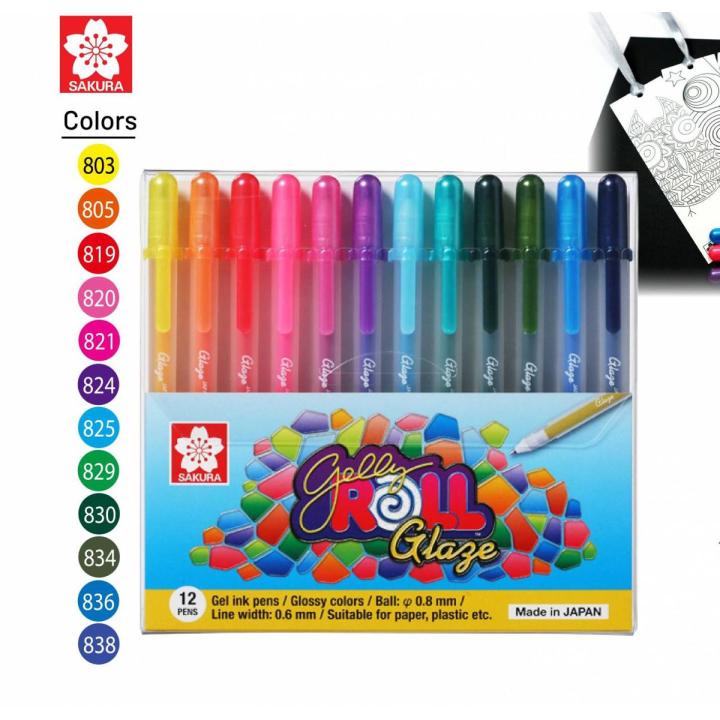 Sakura Gelly Roll Glaze Pens Set of 12 Colour
