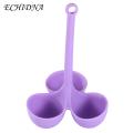 Egg Steaming Cup Silicone Egg Steamer 3/5 Cavities Long Handle Heat Resistant Easy Drainage Cooker Cup Holder.