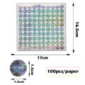 Silver Circular holographic sticker warranty void seals Adhesive labels with serial number High security laser stickers 1.5cm.