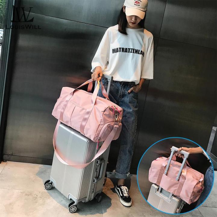 LouisWill%20Women%20Travel%20Bag%20Waterproof%20Weekender%20Bags%20Oxford%20Cloth%20Luggages%20Handbag%20Shoulder%20Traveling%20Dry%20and%20Wet%20Separation%20Sport%20Bag%20Fitness%20Bag%20Gym%20Totes%20for%20Men%20Women%20(%20Pink/Black)%20-%20Image%209