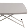 Small Folding Table Space Saving Folding Table PE and Steel Pipe White Rectangular Portable for Bedside for Dining Room. 