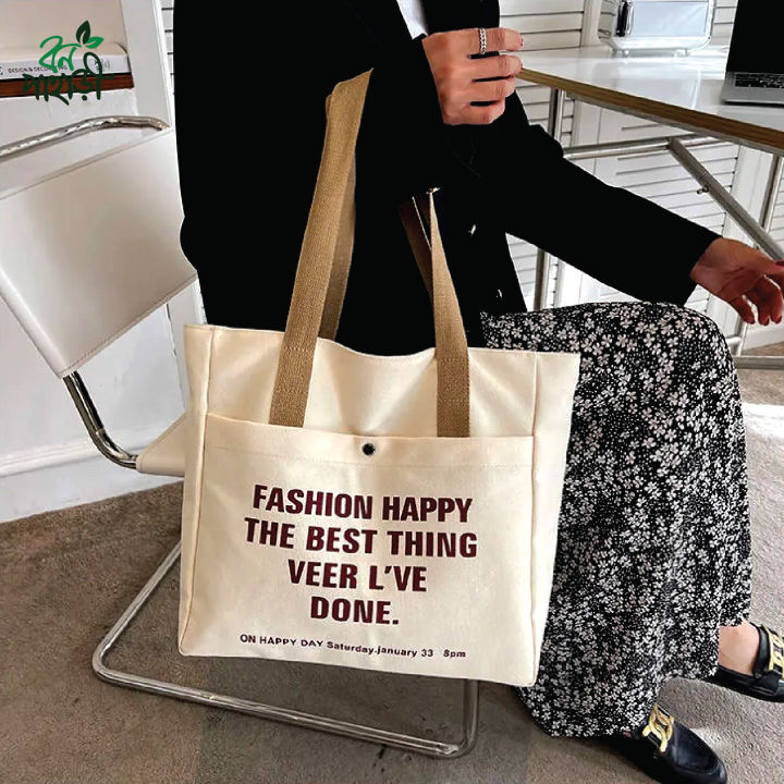 Trendy Top Handle Fashion Design Canvas Tote Bag Shopping Bag/College/University Bag, Tote Bag, Canvas Bag with Zipper