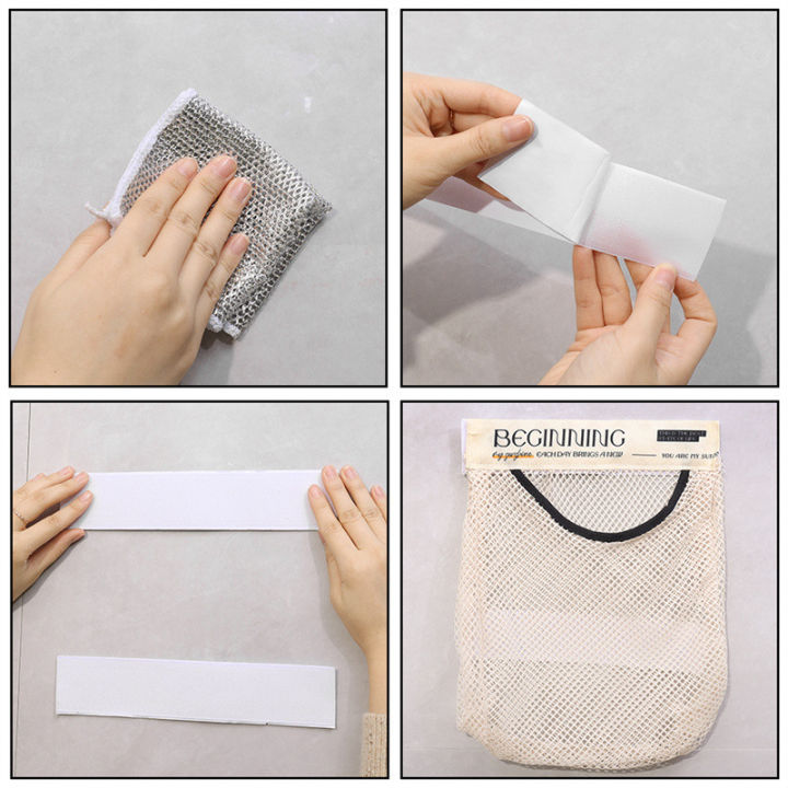 Elastic%20Mesh%20Storage%20Bag%20-%20For%20Kitchen%20Storage%20Fruits,%20Vegetables,%20Trash%20bag,%20Miscellaneous%20-%20Reusable%20,Free%20Wall%20Mounted,%20Self-Adhesive%20-%20Hanging%20Storage%20Mesh%20Bags%20-%20Image%208