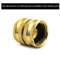 1Pc Two-Way Female Connector Solid Brass Garden Hose Adapter 3/4 Female-To-Female Hose Adapter For Irrigation Connector Conbo. 