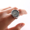 Digital Quartz Finger Watch Ring/Punk Style Alloy Pointer Elastic Rings. 