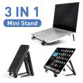 Foldable Laptop Stand Holder - 3 In 1 Portable Notebook Holder for iPhone, Xiaomi - Multifunction Adjustable Non-slip Desktop Bracket.