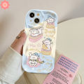 Creative Candy-Colored Stars Cartoon Puppy Kitten Phone Case Compatible For IPhone 15 7Plus 11 14 13 12 Pro Max 7 XR X 6 8 6S Plus XS MAX SE 3D Wavy Curved Edge Soft Cover. 