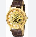 WRM10 - PU Leather Wrist Watch For Men - Brown.