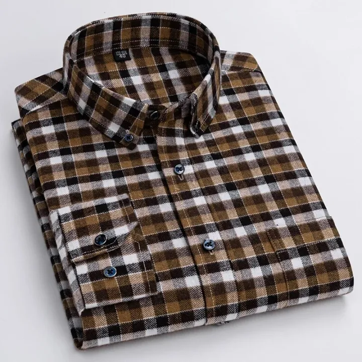 New%20Plaid%20Flannel%20Casual%20Shirts%20For%20Men%20Autumn%20Winter%20Long%20Sleeve%20Regular%20Fit%20Classic%20Checked%20Business%20Dress%20Shirt%20Men's%20Clothes%20-%20Image%203