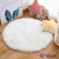Soft Fur Carpet Circle shape Fluffy Rugs, Hairy Fur Rugs Washable Faux Fur Rug For Kids Bedroom Home Decoration Sofa Cushions Mat Soft Carpet Sheepskin Rug (1pc, 40cm Circle). 