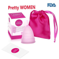 Pretty Women Medical Grade Silicone Menstrual Cup  for Women | Small Size | Large Size | Pad. 