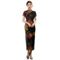 306 multi-color Gu Shengjiao spring and summer new Chinese style imitation flower Luo long retro slim modified mom dress cheongsam. 
