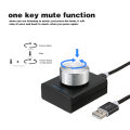 USB Volume Control Computer Speaker Audio Volume Controller Adjuster with One Key Mute Function. 