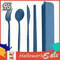 HelloWorld Tableware Set Eco-friendly BPA Free Spoon Fork Cutter Chopsticks Cutlery Set.