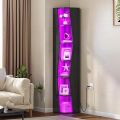 Furnisha Craft 6 Tier Corner Shelf with LED Light Modern Display Shelves Free Standing Shelving Unit with Storage for Bedroom, Living Room, Home Office, 72/12. 
