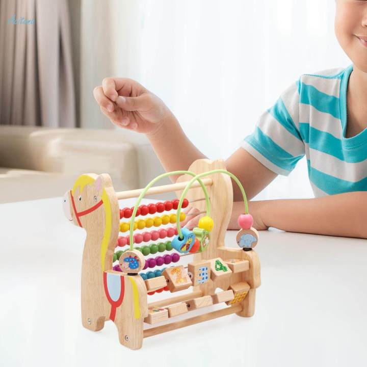 Wooden Bead Maze Toys for Toddlers Early Educational Toys Bead Maze Activity Colorful Abacus for