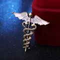 Retro Angel Wings Men's Caduceus Badge Brooch Clothing Accessories. 
