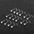 4PCS Surgical Steel Heart Nose Ring Stud Pack Real Star L Shape Nose Piercing Stud Set Square Nose Rings Set Piercing Nariz Lote.