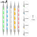 Monja 5Pcs/set Nail Art Dual End Dotting Pen Rhinestone Gem Jewelry Beads Sequins Pick Up Acrylic Gel Polish Polka Dot DIY Painting. 