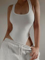 Sleeveless Knit Bodysuit 2023 Hot Summer Bodycon Off Shoulder Halter Tops Casual Street Bodice For Women ClubWear.