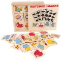 Montessori Find tShadow Shape Matching Game Wooden Puzzle Card Picture Shadow Correspondence Box Educational Toy For Children.