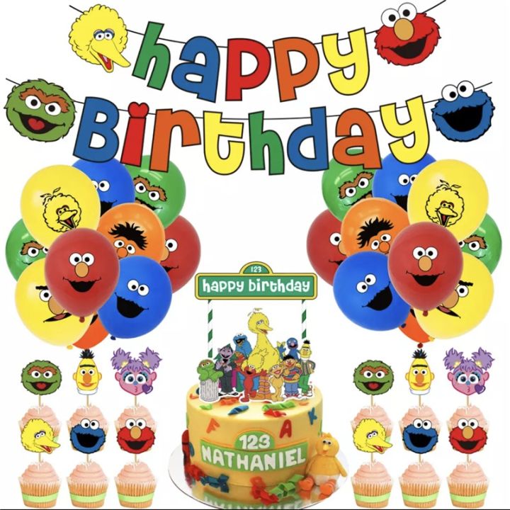 Omilut%20Sesame%20Street%20Party%20Decor%20Sesame%20Street%20Elmo%20Birthday%20Party%20Disposable%20Tableware%20Set%20Baby%20Shower%201th%20Birthday%20Party%20Suppl%20-%20Image%204