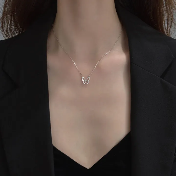 Beautiful%20Butterfly%20Pendant%20Necklace%20Elegant%20Crystal%20Silver%20Chain%20Necklaces%20for%20Women%20Jewelry%20Accessories%20Gift%20-%20Image%202