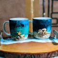 10 Inch Resin Ocean tray with 2 pcs Mug Art. 