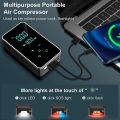 SL Tire Inflator Portable Air Compressor 16L/min 150 PSI Air Pump With Touch Screen/Gauge/Light For Bike Ball.